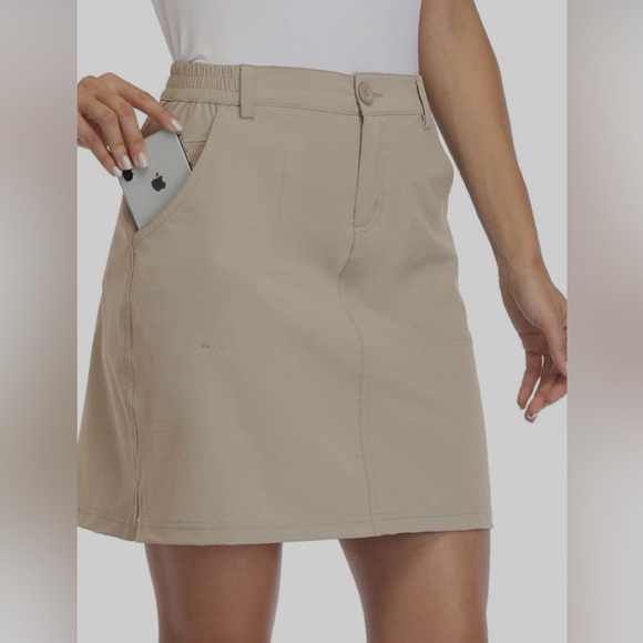 Willit Women's Skorts Golf Casual Skort Skirts UPF 50+Quick Outdoor Hiking Khaki - Picture 4 of 11